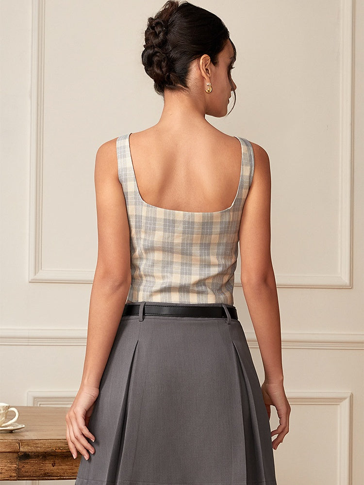 Classic Plaid Wide-Strap Camisole