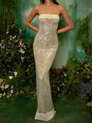 Sequin Open Back Mermaid Dress