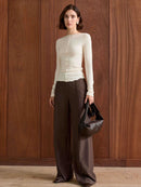 Romantic Bateau Neck Knit Top