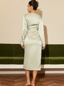 Premium Feel Tailored Waist-Defining Midi Dress