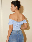 Parisian Style Bardot Crop Top