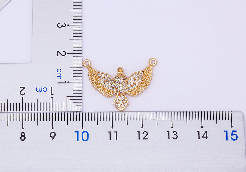 Colar Religioso Divino Espírito Santo com Zircônias folheado a Ouro 18K