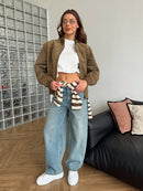 Vintage Khaki Suede Jacket