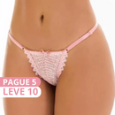 Calcinha Tanga Rendada Fio Dental com Regulagem (Compre 5 Leve 10)