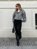 Relaxed Wool Short Jacket