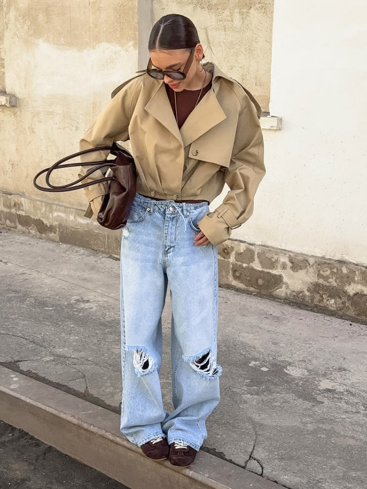 Double-Breasted Trench Jacket