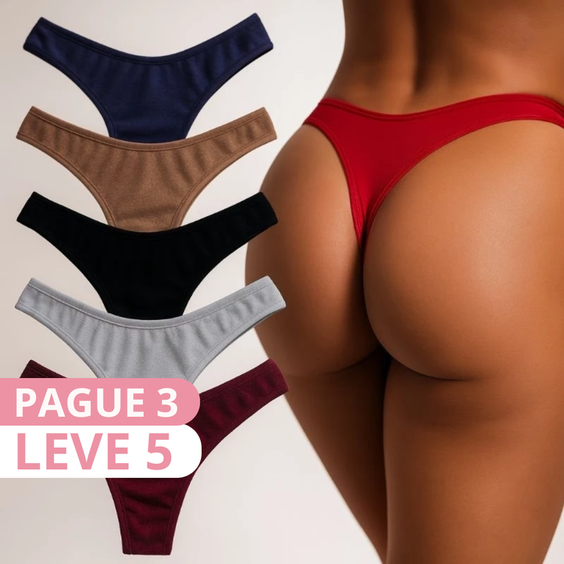 Calcinhas Fio Dental em Algodão (Pague 3 Leve 5)