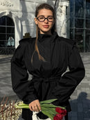 Adjustable Waist Trench Jacket