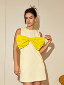 Playful  Bow-Tie Summer Midi Dress