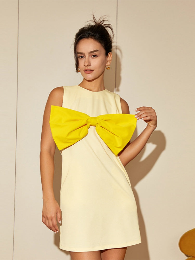 Playful  Bow-Tie Summer Midi Dress