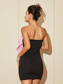 Short Strapless Bow Mini Dress