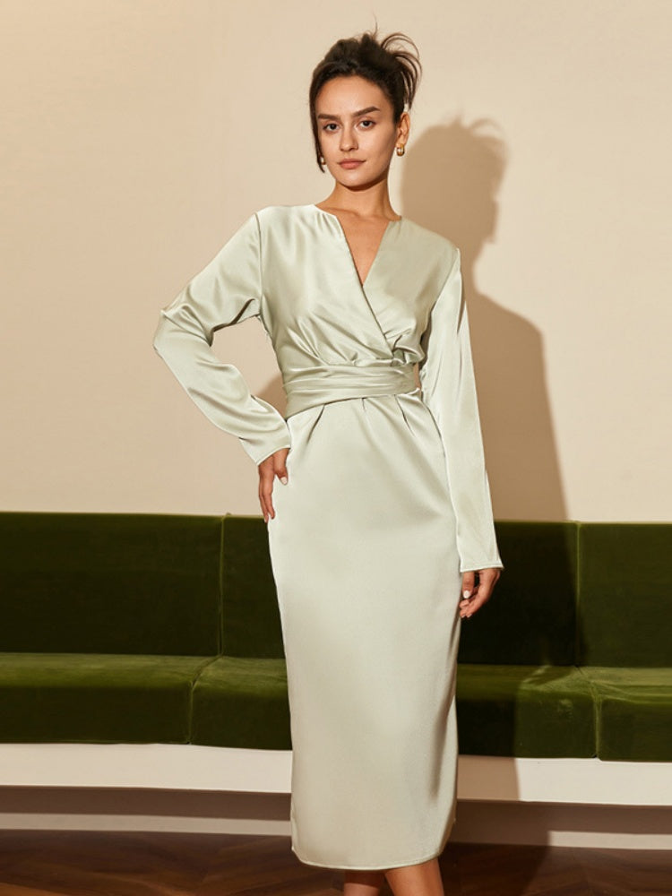 Premium Feel Tailored Waist-Defining Midi Dress