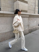 Short Paneled V-Neck Jacket