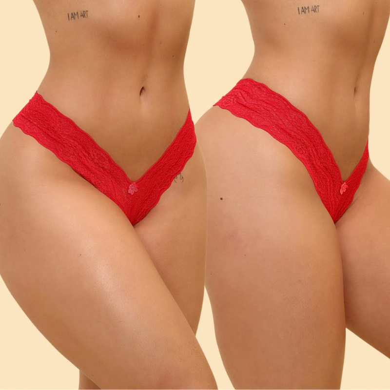 Calcinha Sexy Fio de Renda Cintura Alta (Pague 5 Leve 10)