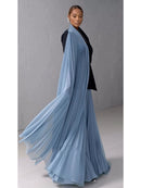 Light Blue Chiffon Drape Maxi Skirt Set