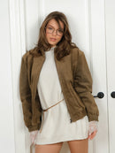 Vintage Khaki Suede Jacket