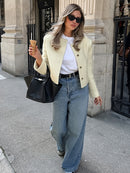 Round Neck Slim Jacket