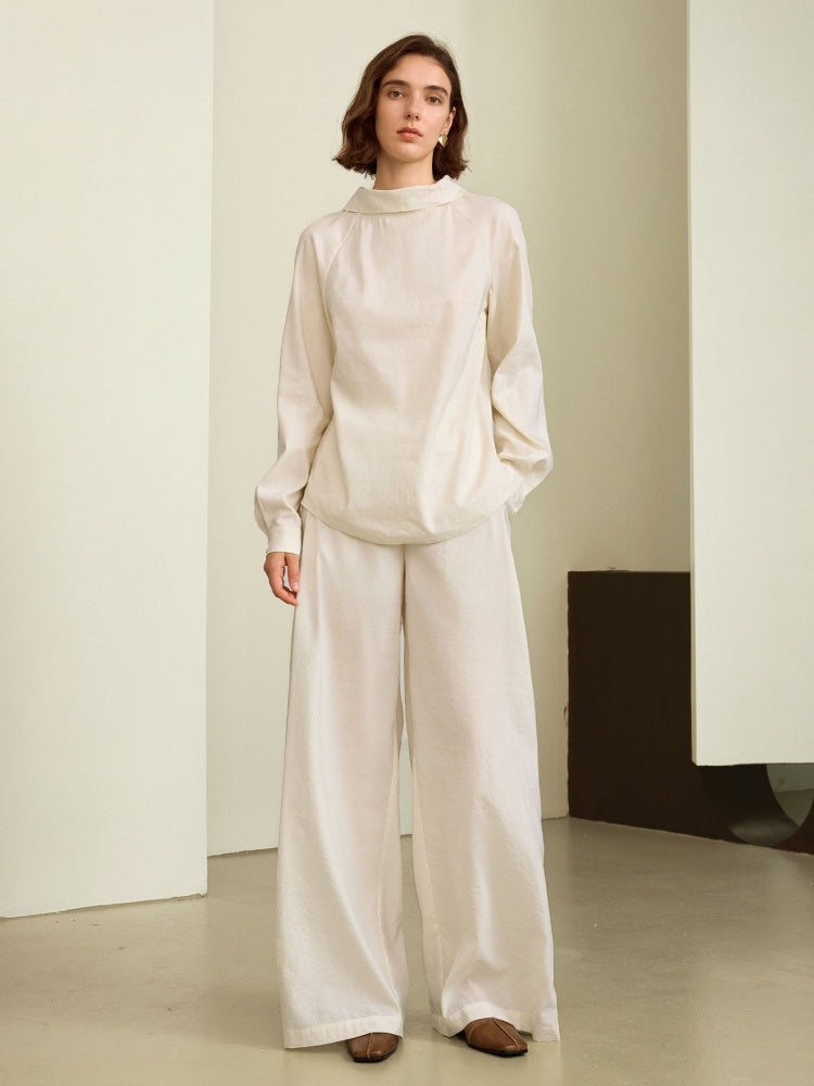 Breathable Linen-Blend Sun Protection top