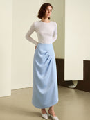 V-Neck Knot Blouse & Skirt Ensemble