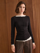 Romantic Bateau Neck Knit Top