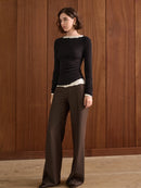 Romantic Bateau Neck Knit Top