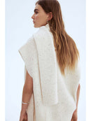 Minimalist Cream Knit Midi Skirt Set