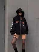 Oversized Letter Print Hoodie