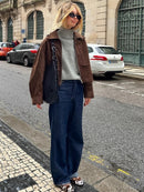 Suede Panel Shirt Jacket