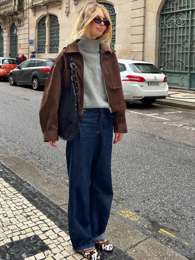 Suede Panel Shirt Jacket