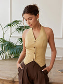 Sense of luxury  Halter Neck Vest Top