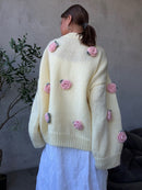 3D Floral Knit Sweater
