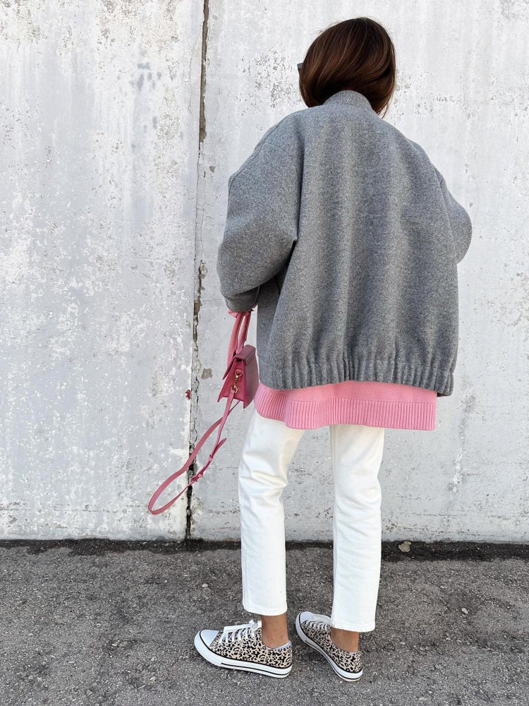 Wool Stand Collar Jacket