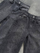 Printed Straight Leg Jeans