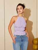 Lotus Leaf Rdge Halter Neck Top