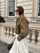 Drop Shoulder Notch Lapel Coat