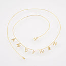 Colar de Nome Personalizado em Prata 925 + Banho de Ouro 18k com Zircônia Cravejadas