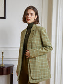 Vintage Green Checkered Blazer