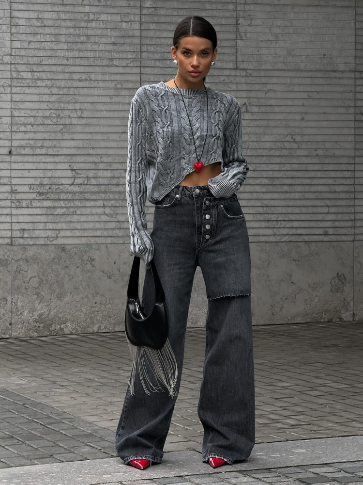 Oversized Ribbed Knit Sweater