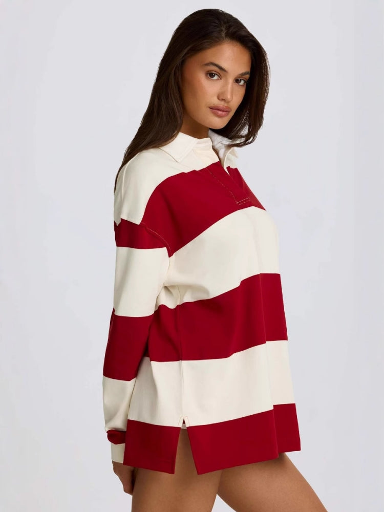 Striped Long Sleeve Knit Top