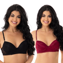 Kit 2 Sutiã com Bojo Confortável Todo de Renda