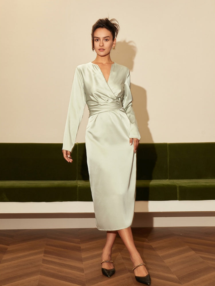 Premium Feel Tailored Waist-Defining Midi Dress