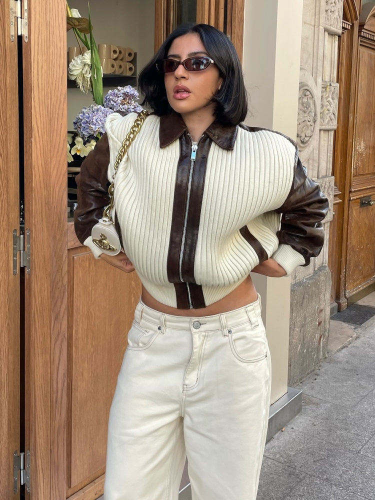 Color-Block Knit Jacket