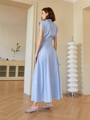 Tailored Belted Shirt Midi Dress