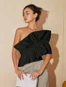 Temperament Ruffled Short-Sleeve Top