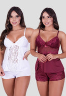 Kit Babydoll Básico + Babydoll Detalhes em Renda