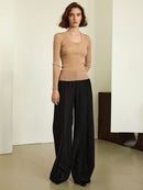 Elegant High waist Wide-Leg Suiting Trousers