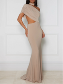 One Shoulder Cutout Maxi Dress