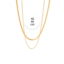 Colar Duplo Malha + Cordão Baiano Banhado a Ouro 18K | Coleção Verona