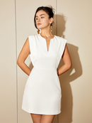 Professional Sleeveless V-Neck Mini Dress