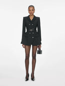 Tailored Double Breasted Belted Blazer Mini Dress